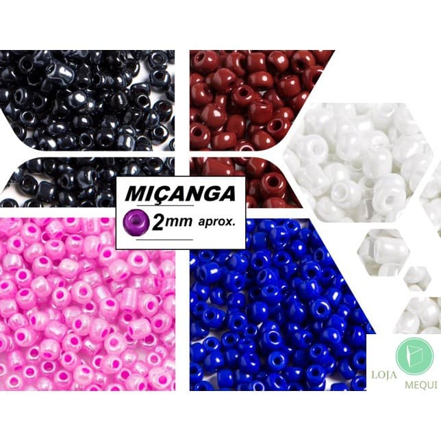 20g Miçanga de Vidro 12/0 - Contas de Vidro Missangas Missanguinha