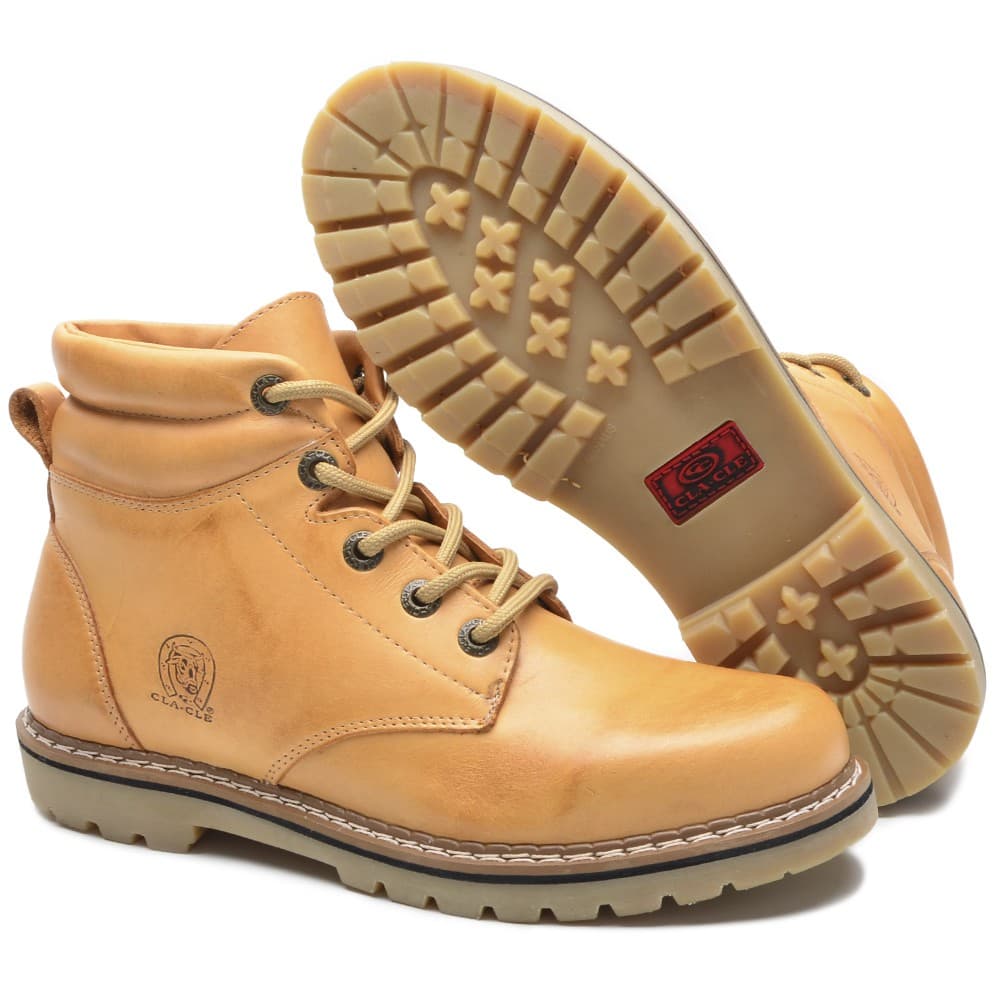 Bota Coturno Adventure ClaCle Em Couro Bege