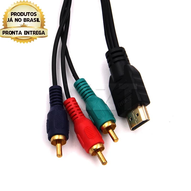 Cabo Conversor Adaptador Hdmi X Av 3 Rca 1m  hdmi X VGA 1.5M Hdmi-compatível com cabo vga macho HD-15 adaptador banhado