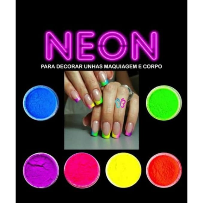Glitter Neon torre com 6 cores DECORACAO DE UNHA,FESTA EVENTOS  xed XD X&D DECORA