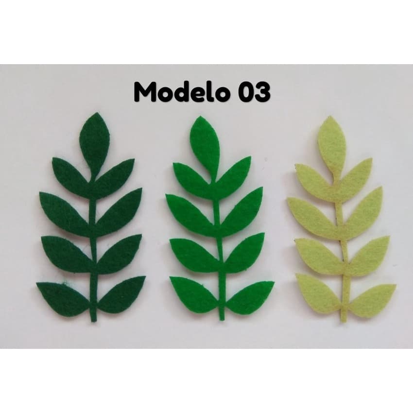 Recorte Folha Modelo 03 - 5cm em Feltro