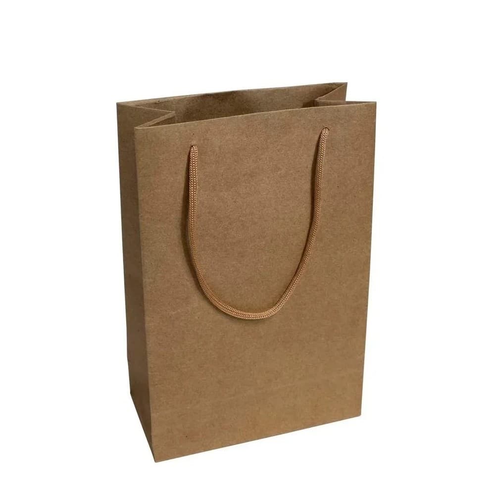 30 Sacolas Kraft 25x17x6cm Bolsa Papel 110 Gramas Presentes Delivery Comércio