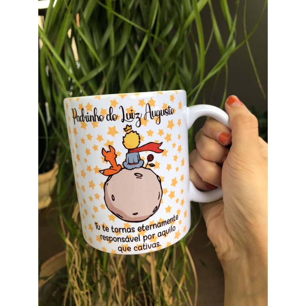 Caneca de Porcelana Personalizada Pequeno Príncipe Dindos