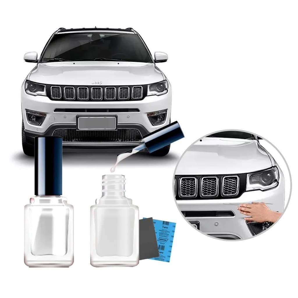 Tinta Tira Risco Automotivo Cor Carro Jeep Compass 2017 2018 2019 2020 Branco Polar Perolizado