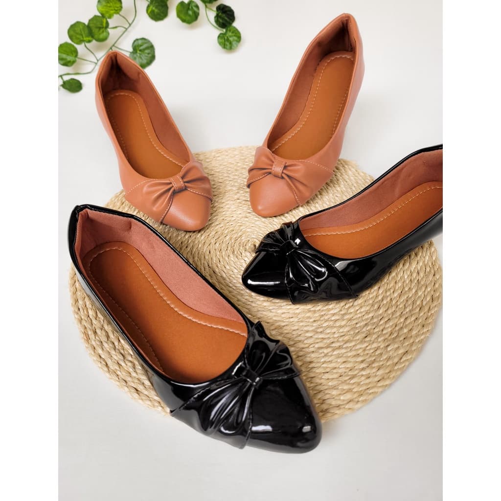 Sapatilha Feminina Confortáveis Sapato Feminino Bico Fino Sapatilha Preta Verniz Nude Napa Casual Promoção