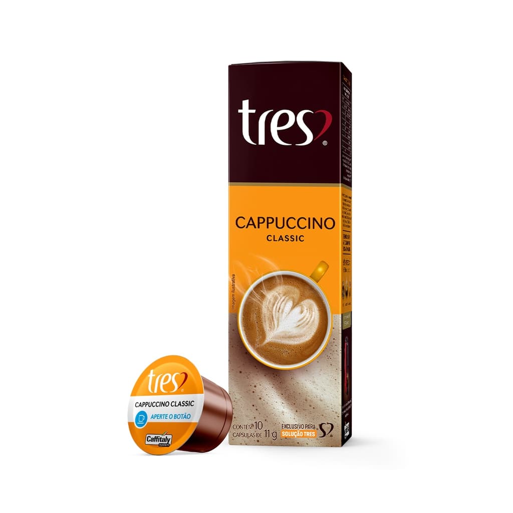 Cápsula Três Corações Bebida Láctea Cappuccino Classico 10un