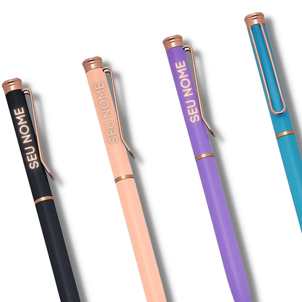 Caneta Dourada Personalizada Com seu Nome - frase, logo ou símbolo