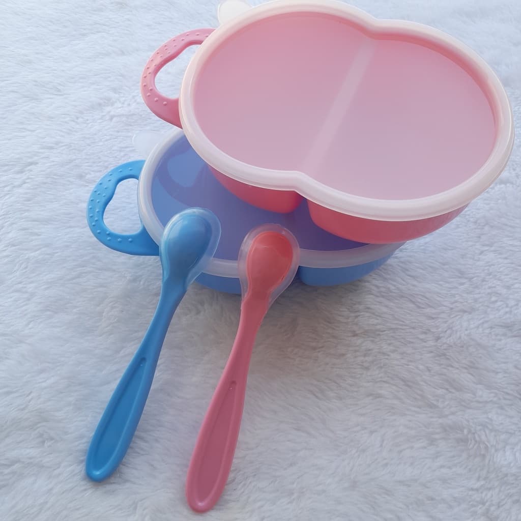 Papeiro com Divisória Porta Alimento / Marmita para Bebê c/ Colher