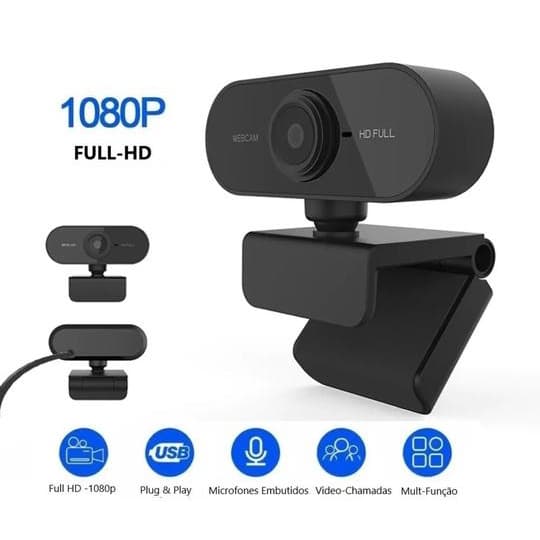 Camera WebCam Full HD 1080P Usb 2.0 C/Microfone Pronta Entrega