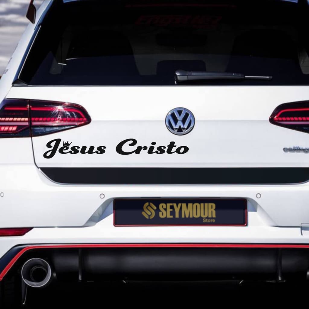Adesivo Frase Jesus Cristo Gospel Cristão Carro Automotivo Premium