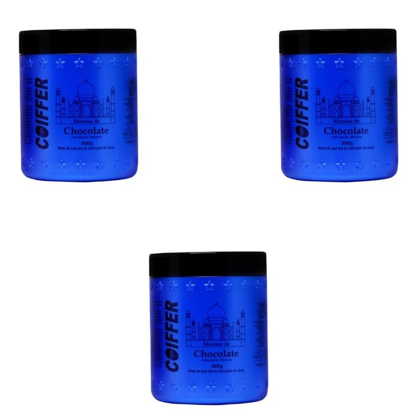 Kit com 3 Mousse capilar Chocolate Coiffer 500g