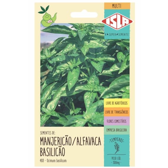 Sementes de Manjericão/Alfavaca Basilicão - 300 mg - Isla