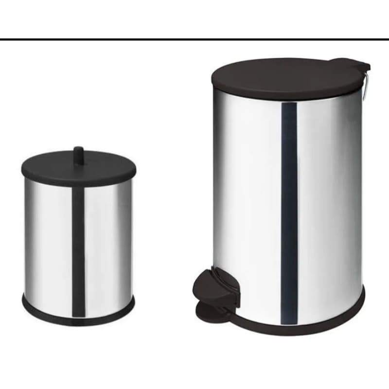 Lixeira Em Inox 12 Litros Com Pedal E Lixeira 3,2 Litros Martinazzo