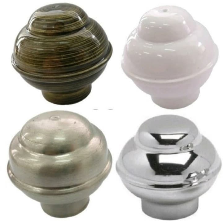Par de Ponteira para varao de cortina modelo Bola tamanhos 19mm e 28mm