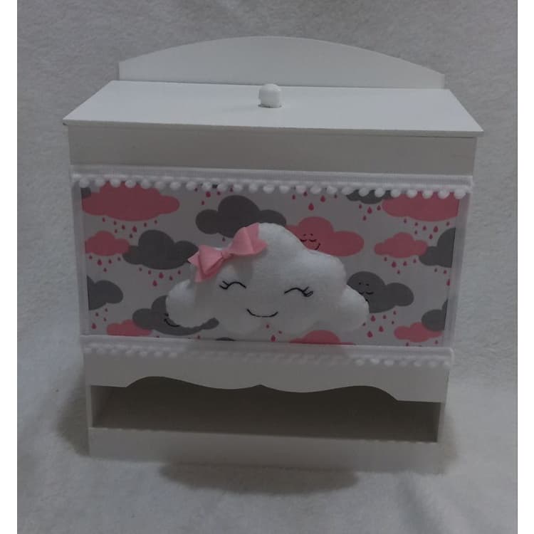 porta fraldas em mdf nuvem chuva de amor