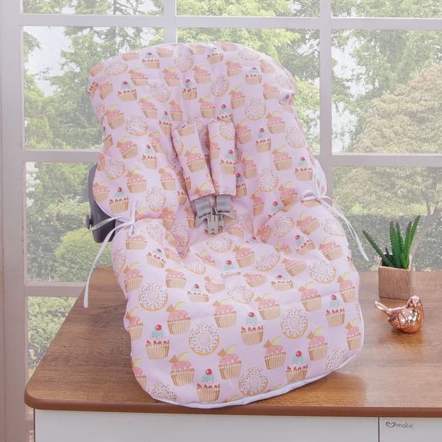 Capa Para Bebe Conforto Menina Cupcake
