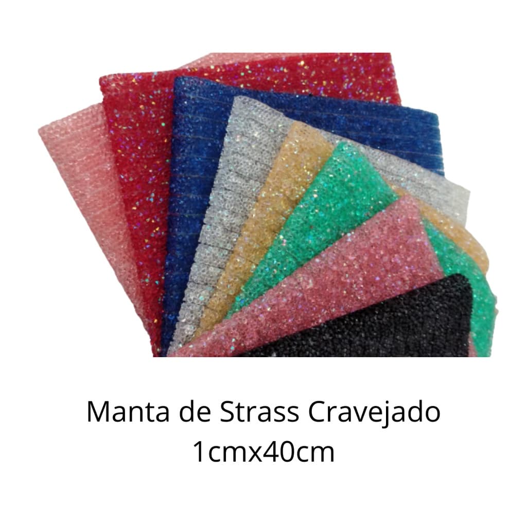 Manta de Strass Cravejada (Escolha a partir de 2 Fileiras) para Laços e Tiaras