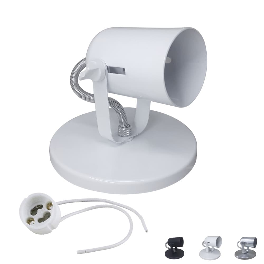 Spot Lampada Dicroica Soquete Gu10 LED Aluminio Base Direcionavel Sobrepor Teto Parede Loja Bivolt