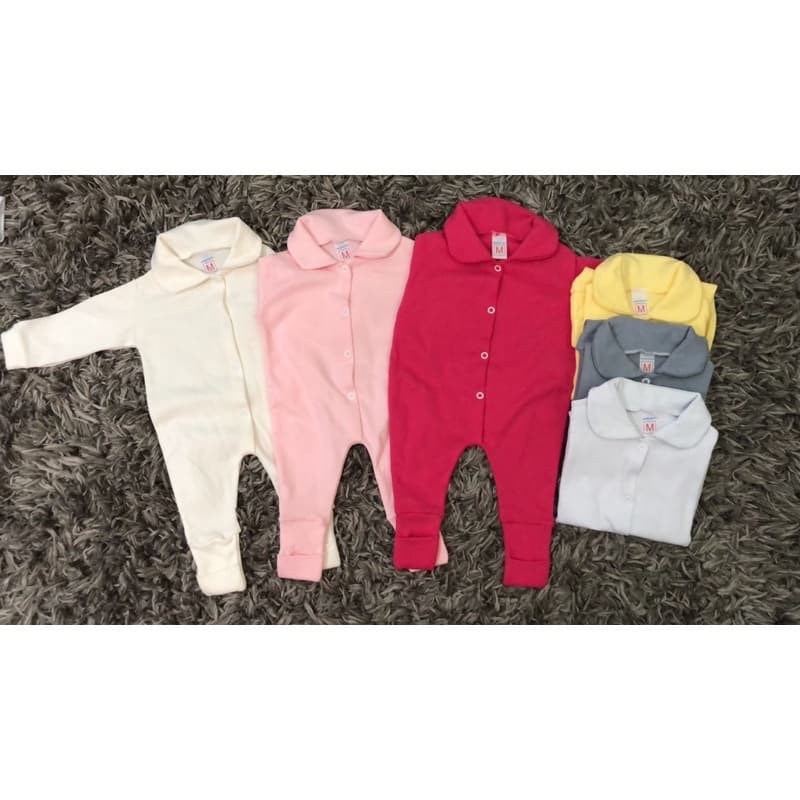 Macacão Bebê Feminino (Suedine) Pés Reversiveis
