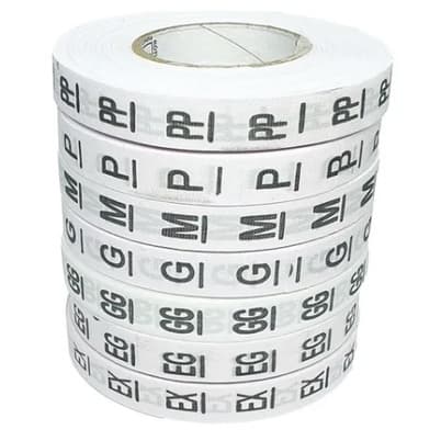 Rolo Com 2.000 Etiquetas Tamanhos P, M, G, GG, XG de Tecido Para Roupas