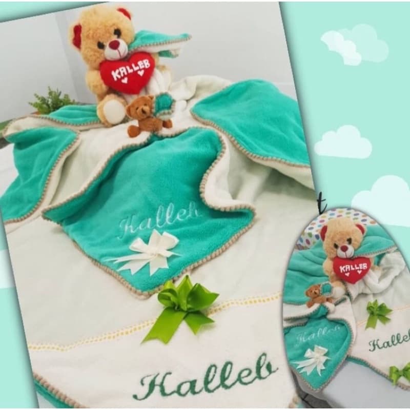 Kit manta + naninha personalizado com nome