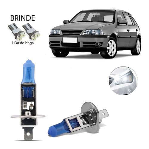Par Lampada Super Branca 8500k Farol Alto Vw Gol G3 2000-05