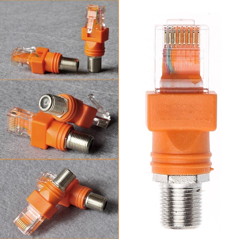 Fêmea Adaptador Coaxial RJ45 RJ45 Do Acoplador Barril Conversor Conector
