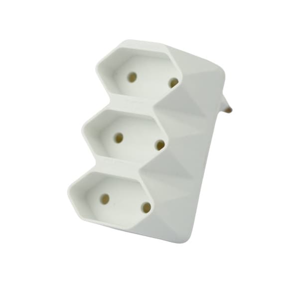 Adaptador Multiplicador 2P - T de 1 Para 3 Tomadas Branco