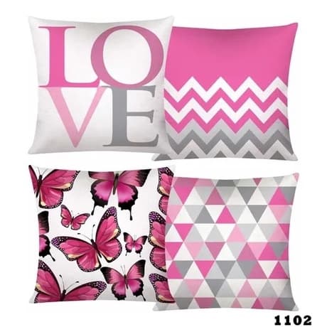 Kit Com 4 Capas De Almofadas Decorativas Para Sala Estampa 1102