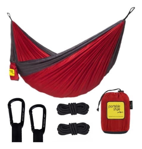 Rede de Descanso Dormir Camping Hamaca Portátil Com Corda Portable Style