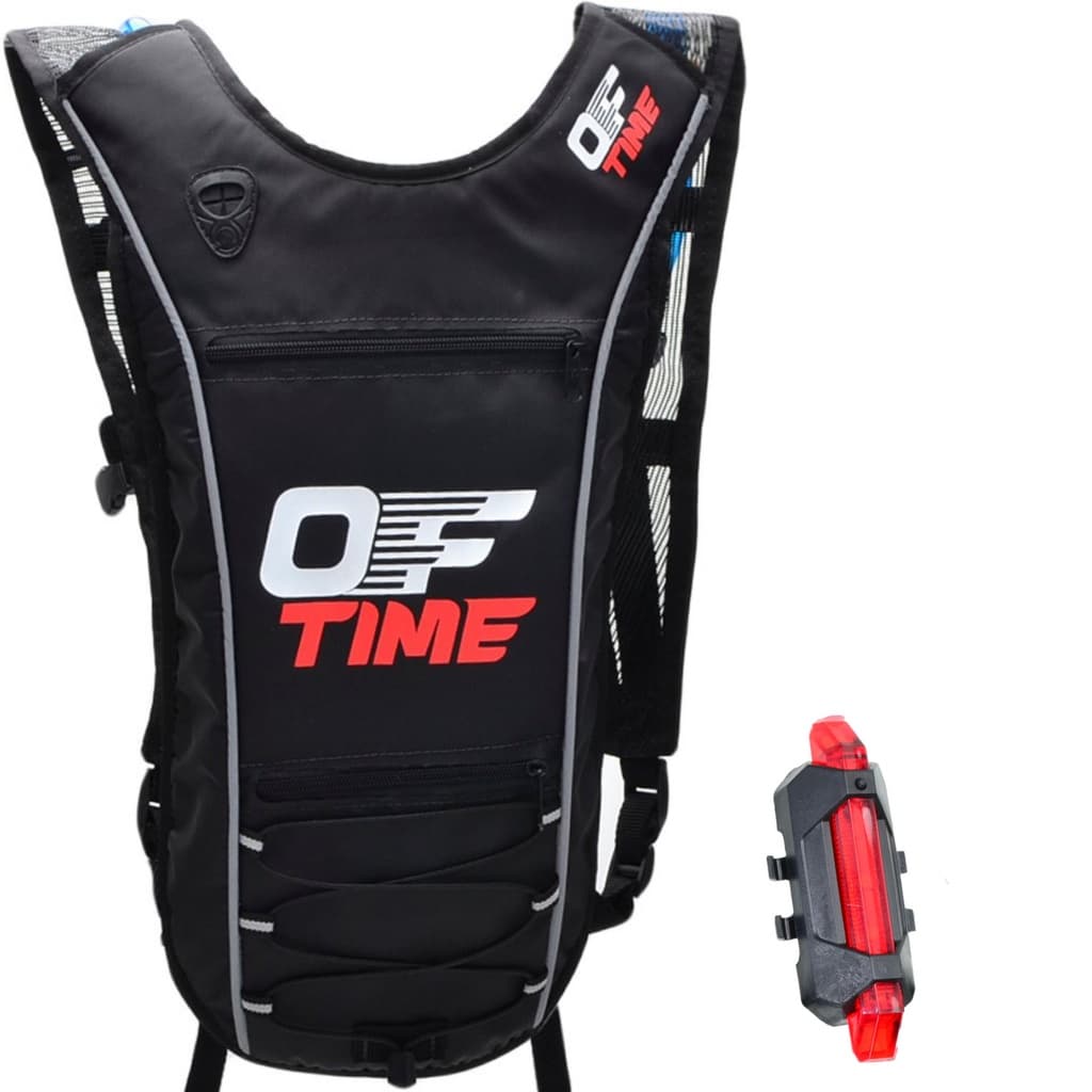 Kit Mochila De Hidratação Térmica P/ Ciclista + Sinalizador De Segurança Com Luz De LED