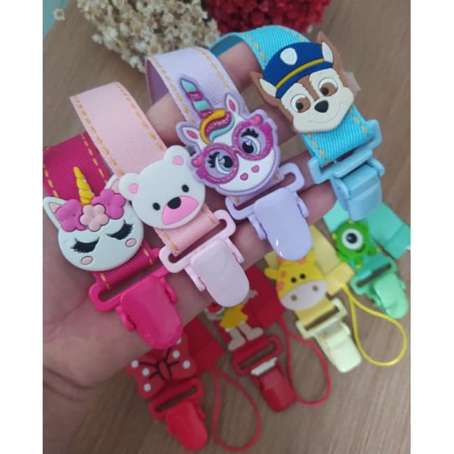 Prendedor de chupeta de Bebê com Aplique/ Personalizado