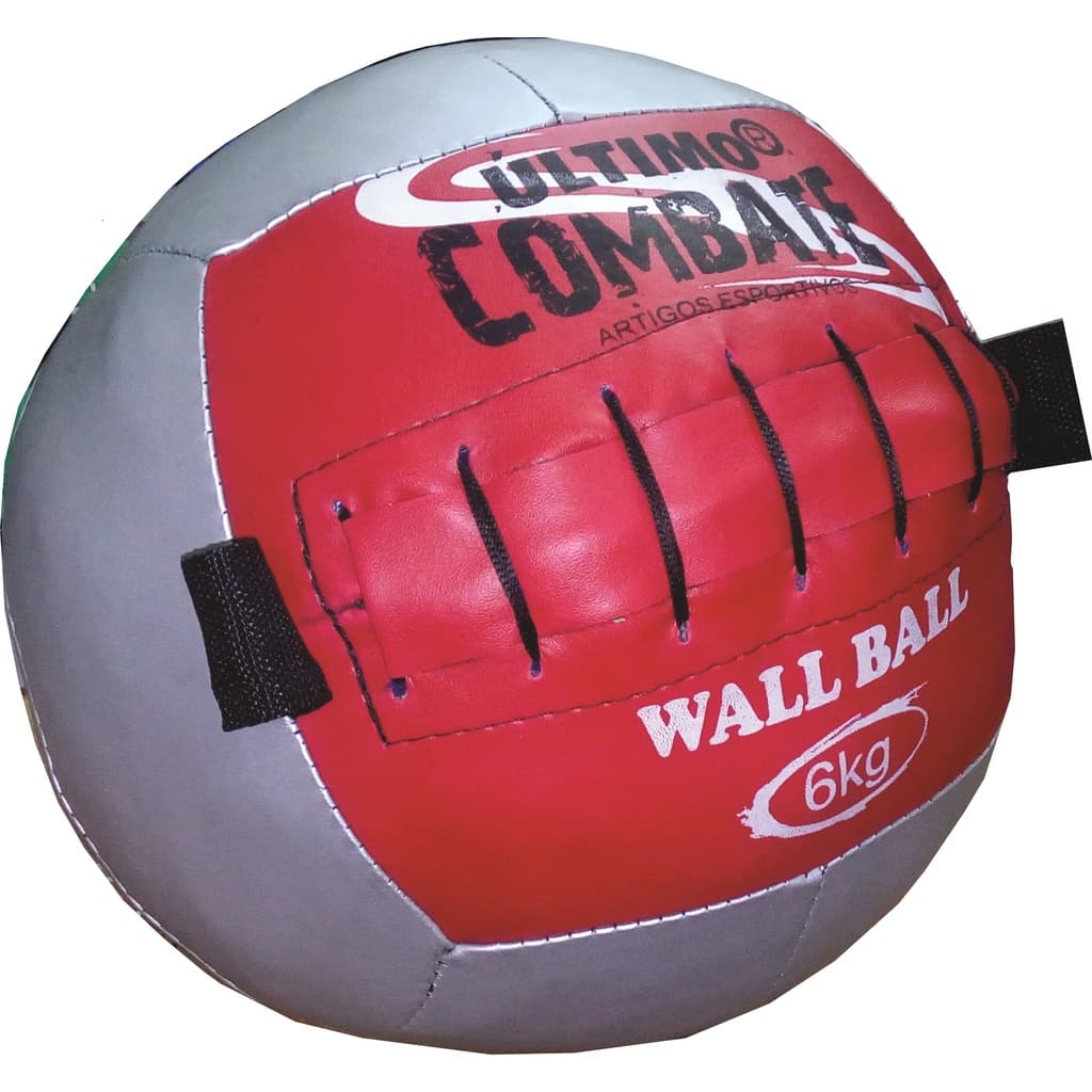 wall ball crossfit funcionalultimo combate 6kg prata/vermelho
