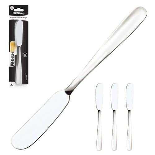 Kit espátula manteiga / geléia / patê inox c/3 peças