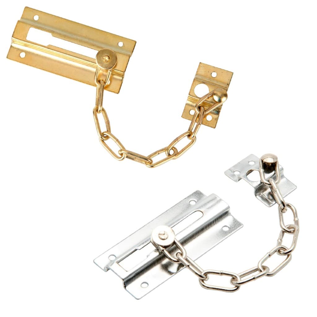 Fechadura De Porta Pega Ladrão Com Corrente Cromado ou Dourado Trava