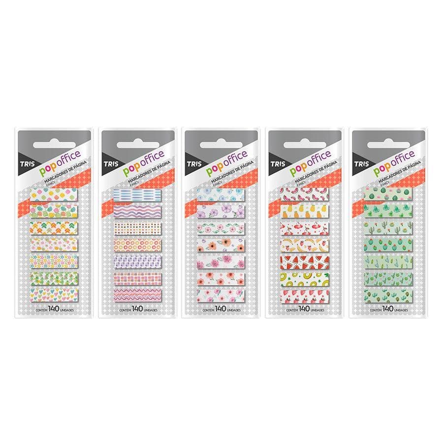 Marcadores de Página Tris Pop Office Fancy - Cartela com 140 fls