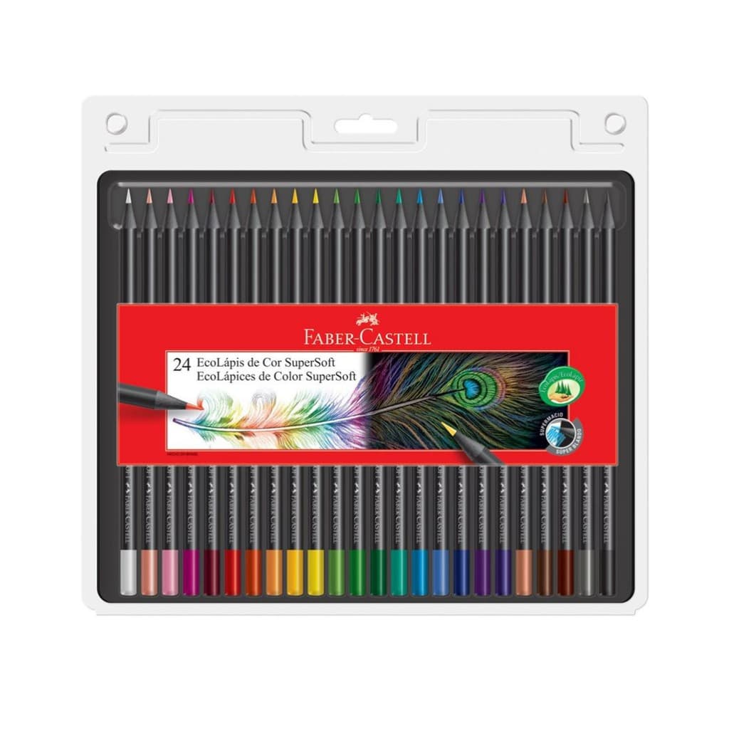 Lapis de Cor SuperSoft 24 cores Faber-Castell Original Profissional