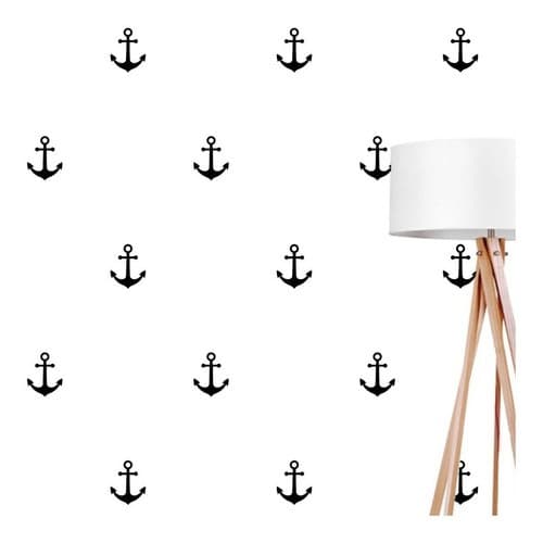 Adesivo De Parede Âncoras 10cm 50 Unidades Decorativo Quarto Infantil Náutico Marinheiro