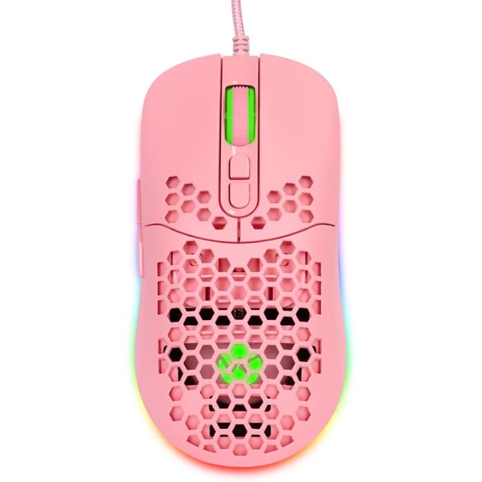 Mouse Gamer Vx Gaming Void Com Led Rgb 7600 Dpi Rosa Com Cabo Usb 1.8 Metro