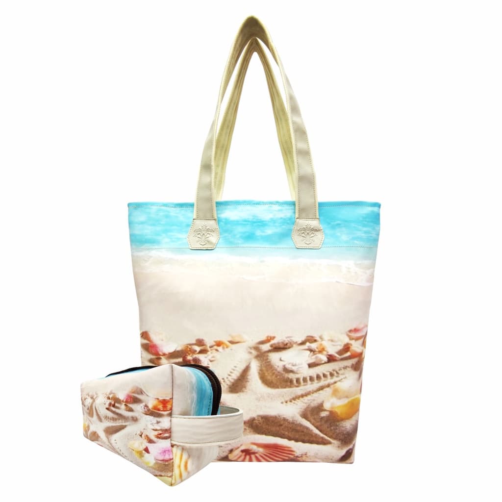 Bolsa Feminina Nécessaire Feminina Praia Adulto Impermeável Concha na Areia Magicc Bolsas BN-200