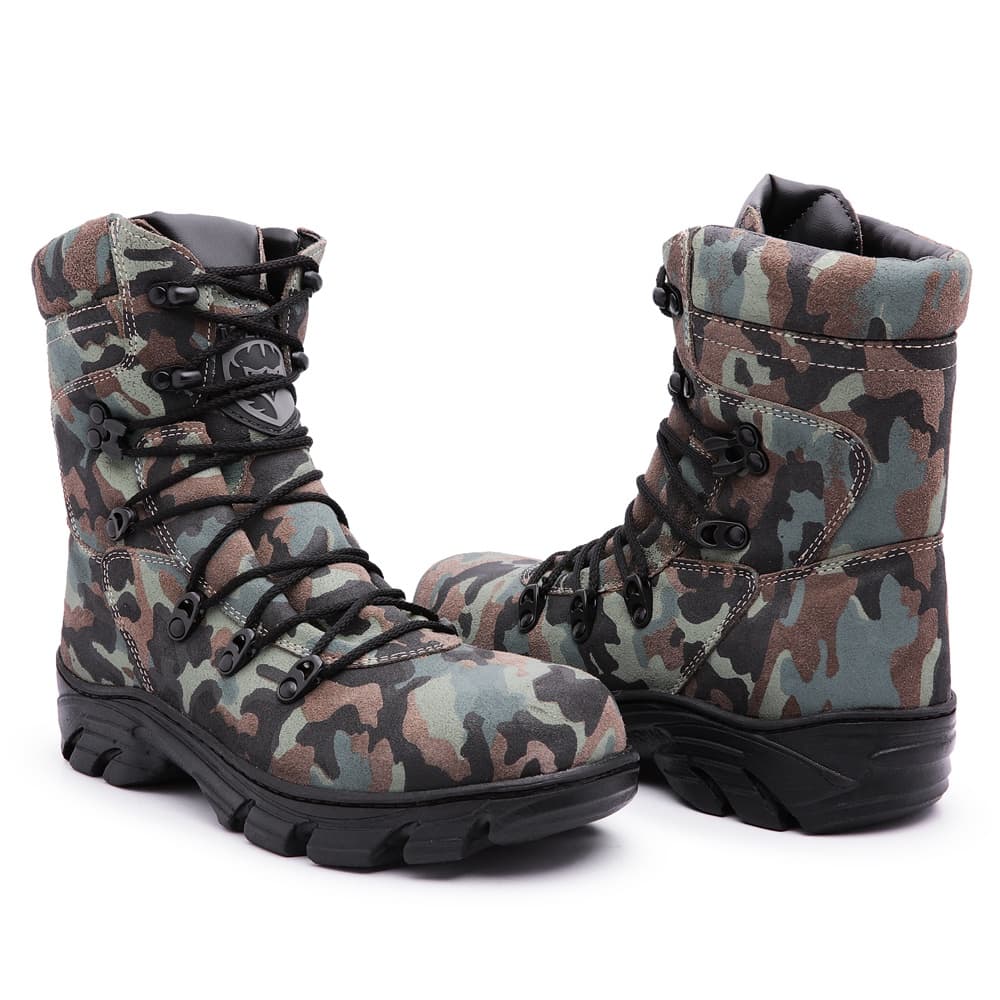 bota unissex sintético camuflada couro promoção