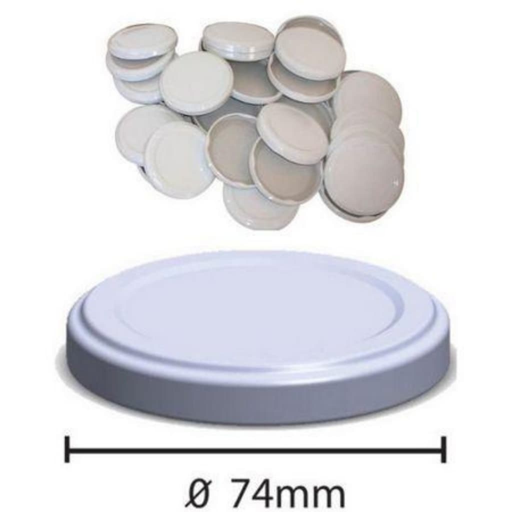 50 Tampas Branca Esmaltada Garra 74mm Geleia Conserva