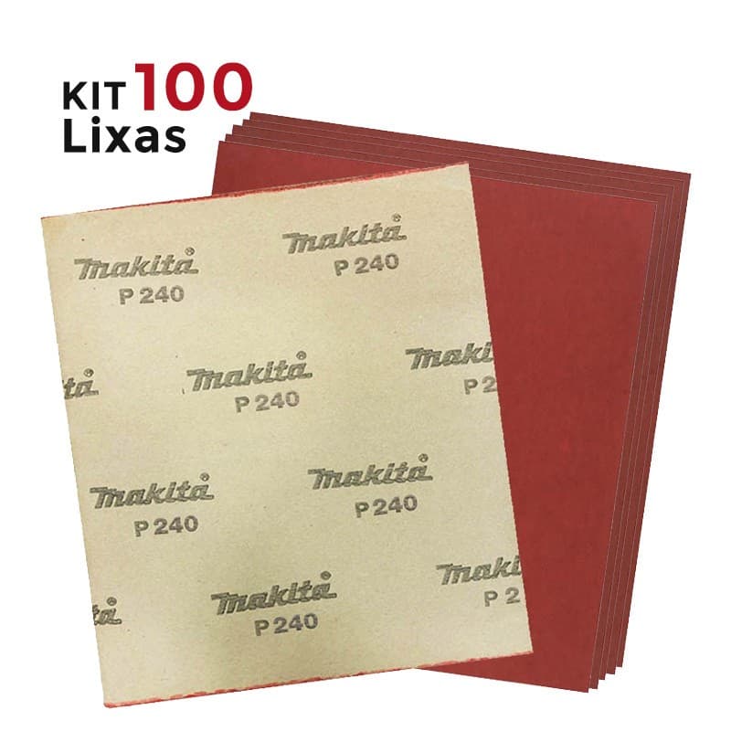 Kit 100 unidades Folhas de lixa para Massa Grão 240 D-52526 - Makita