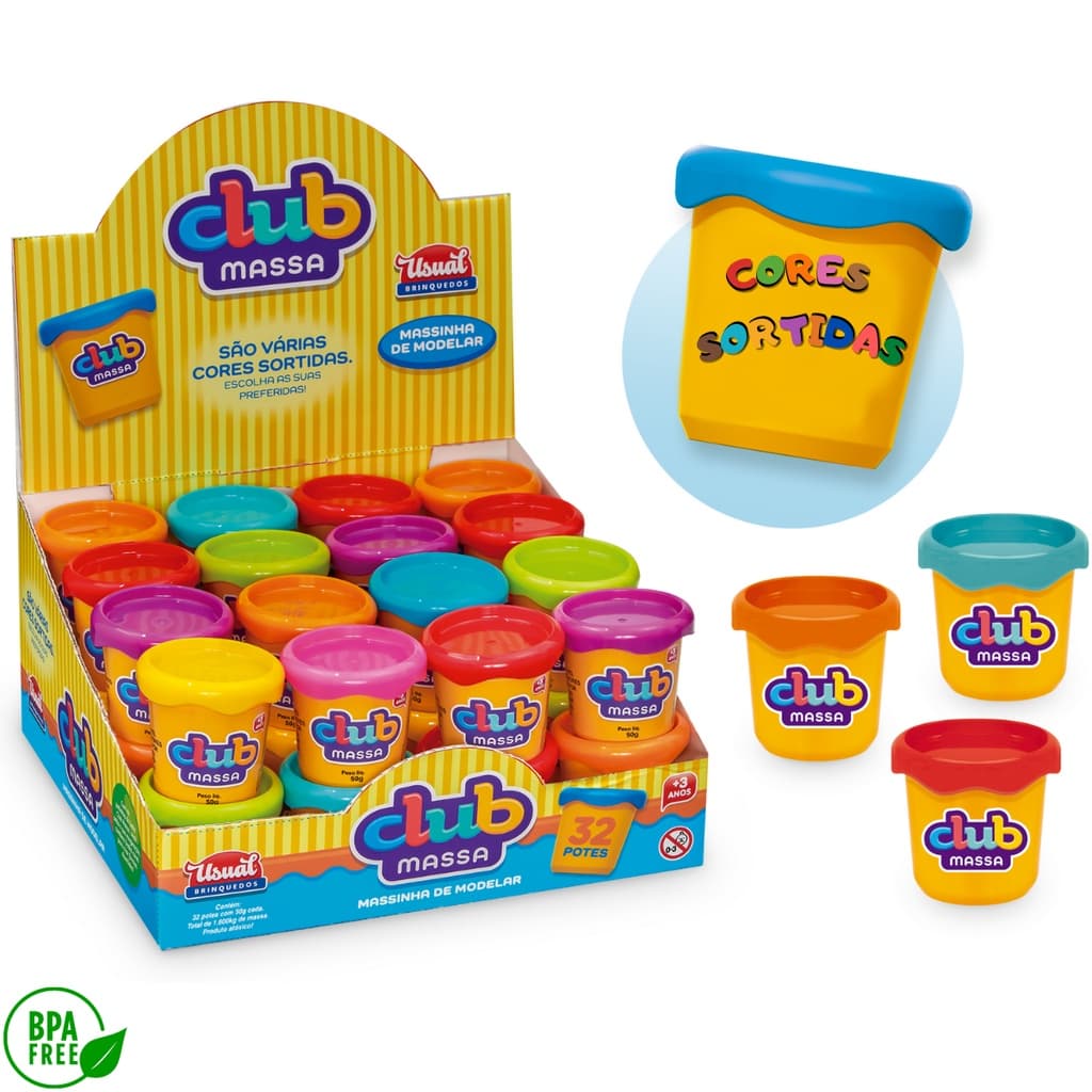 Massa Massinha de Modelar Brinquedo Infantil 100% Atóxico Não Coloca a Saúde em Risco Brincadeira Faz de Contas