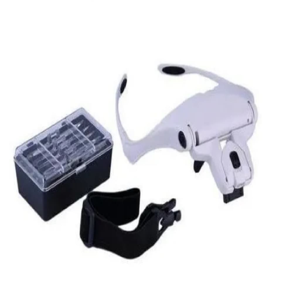 Oculos Lupa Cabeca Profissional Com 5 Lentes 2 Led Estetica