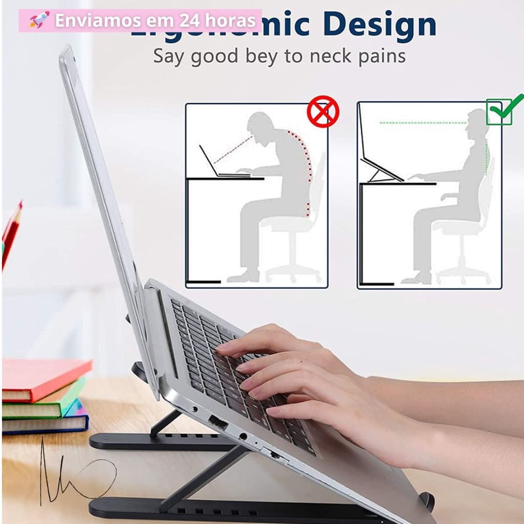 Suporte Apoio De Notebook Laptop Compacto Articulado Home Office - Envio Imediato