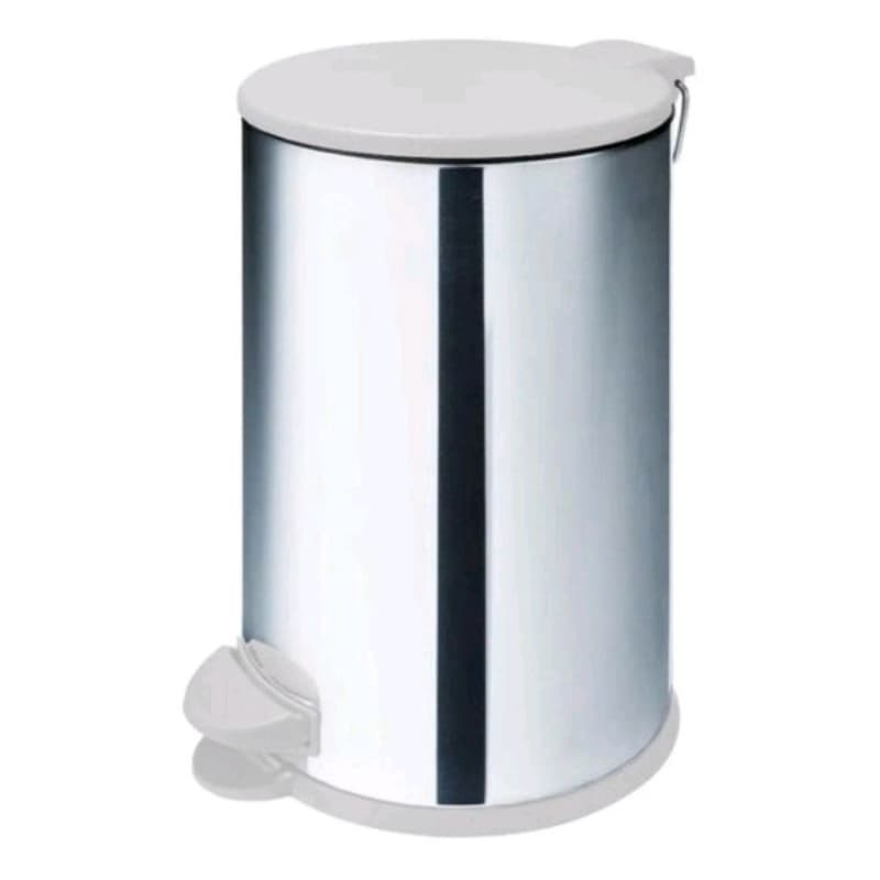 Lixeira Inox 12 Litros com Pedal e cesto removível interno  Branca
