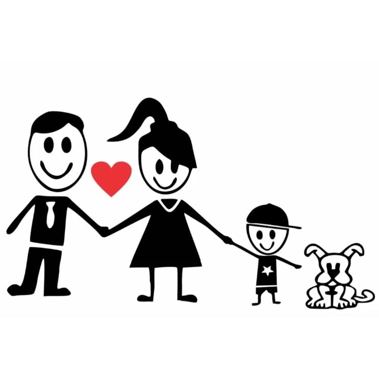 Adesivo Personalizado - Família - Casal - Filho - Cachorro