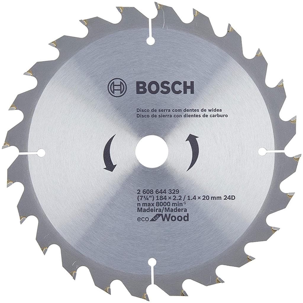 Disco de Serra 184mm p/ Madeira Bosch 24 Dentes Widea Eco for Wood - 7.1/4"