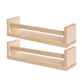Kit 2 Prateleiras de Pinus Decorativa Organizadora 60x10cm 100% Madeira Com Suportes Invisíveis